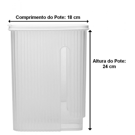 Pote 2,4 Litros Em Plástico Ivory Branco Lyor